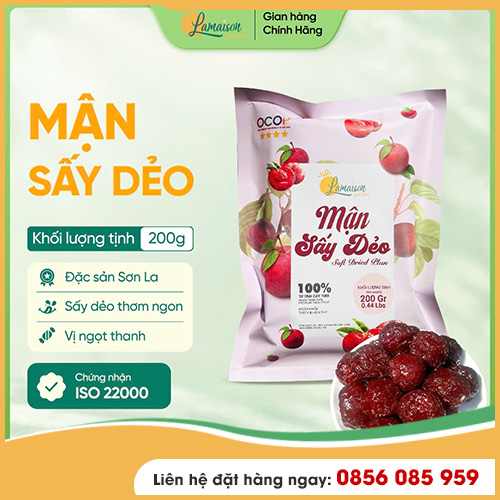 Mận sấy dẻo<br>Khối Lượng Tịnh: 200gr